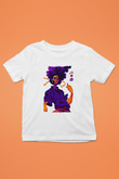 Afro Samurai Baskılı Beyaz Unisex Beyaz Çocuk Tişört - Tshirt