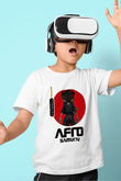 Afro Samurai Baskılı Beyaz Unisex Beyaz Çocuk Tişört - Tshirt