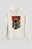 Afro Samurai Baskılı Beyaz Unisex Hoodie