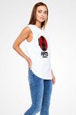 Afro Samurai Baskılı Beyaz Unisex Kolsuz Tişört - Tshirt
