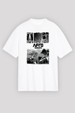 Afro Samurai Baskılı Beyaz Unisex Oversize Tişört - Tshirt