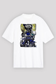 Afro Samurai Baskılı Beyaz Unisex Oversize Tişört - Tshirt