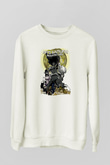 Afro Samurai Baskılı Beyaz Unisex Sweatshirt