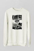 Afro Samurai Baskılı Beyaz Unisex Sweatshirt