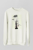 Afro Samurai Baskılı Beyaz Unisex Sweatshirt