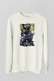 Afro Samurai Baskılı Beyaz Unisex Sweatshirt