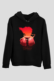 Afro Samurai Baskılı Unisex Siyah Hoodie
