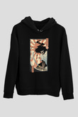 Afro Samurai Baskılı Unisex Siyah Hoodie