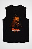 Afro Samurai Baskılı Unisex Siyah Kolsuz Tişört - Tshirt