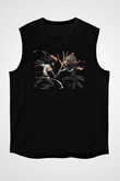 Afro Samurai Baskılı Unisex Siyah Kolsuz Tişört - Tshirt