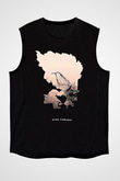 Afro Samurai Baskılı Unisex Siyah Kolsuz Tişört - Tshirt