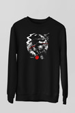 Afro Samurai Baskılı Unisex Siyah Sweatshirt