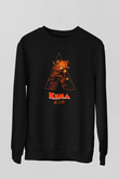 Afro Samurai Baskılı Unisex Siyah Sweatshirt
