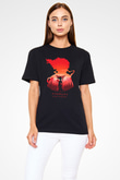 Afro Samurai Baskılı Unisex Siyah Tişört - Tshirt
