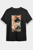 Afro Samurai Baskılı Unisex Siyah Tişört - Tshirt