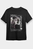 Afro Samurai Baskılı Unisex Siyah Tişört - Tshirt