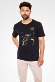 Afro Samurai Baskılı Unisex Siyah Tişört - Tshirt