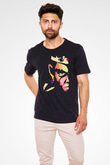 Afro Samurai Baskılı Unisex Siyah Tişört - Tshirt