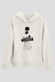 Afrojack Beyaz Unisex Kapüşonlu Sweatshirt