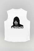 Afrojack Beyaz Unisex Kolsuz Tişört