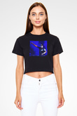 Afrojack Siyah  Crop Top Tişört