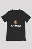 Afrojack Siyah Unisex V Yaka Tişört