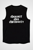 Against All Authority Siyah Unisex Kolsuz Tişört