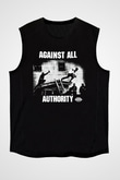 Against All Authority Siyah Unisex Kolsuz Tişört