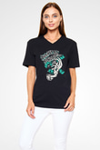 Against All Authority Siyah Unisex V Yaka Tişört T-Shirt