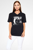 Against All Authority Siyah Unisex V Yaka Tişört T-Shirt
