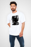Against Me Beyaz Unisex Oversize Tişört T-Shirt
