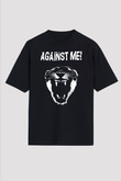 Against Me Siyah Unisex Oversize Tişört T-Shirt