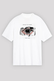 Against The Current Baskılı Unisex Beyaz Oversize Tişört