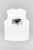 Against The Current Baskılı Unisex Beyaz Kolsuz Tişört