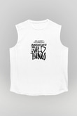 Against The Current Baskılı Unisex Beyaz Kolsuz Tişört