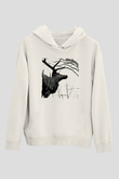 Agalloch Baskılı Beyaz Unisex Kapüşonlu Sweatshirt