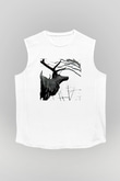 Agalloch Baskılı Beyaz Unisex Kolsuz Tişört - Tshirt