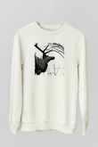 Agalloch Baskılı Beyaz Unisex Sweatshirt