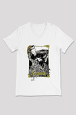 Agalloch Baskılı Beyaz Unisex V Yaka Tişört - Tshirt