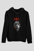 Agalloch Baskılı Unisex Siyah Kapüşonlu Sweatshirt