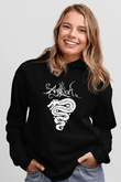 Agalloch Baskılı Unisex Siyah Kapüşonlu Sweatshirt