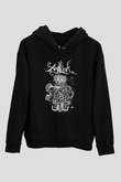 Agalloch Baskılı Unisex Siyah Kapüşonlu Sweatshirt