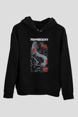 Agalloch Baskılı Unisex Siyah Kapüşonlu Sweatshirt
