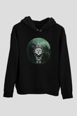 Agalloch Baskılı Unisex Siyah Kapüşonlu Sweatshirt