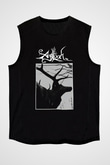 Agalloch Baskılı Unisex Siyah Kolsuz Tişört - Tshirt