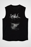 Agalloch Baskılı Unisex Siyah Kolsuz Tişört - Tshirt