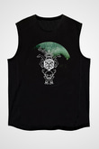 Agalloch Baskılı Unisex Siyah Kolsuz Tişört - Tshirt