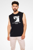 Agalloch Baskılı Unisex Siyah Kolsuz Tişört - Tshirt