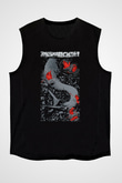 Agalloch Baskılı Unisex Siyah Kolsuz Tişört - Tshirt
