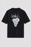 Agalloch Baskılı Unisex Siyah Oversize Tişört - Tshirt